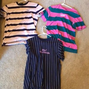 3 Striped Skater Tees (Vans, Huf Worldwide)